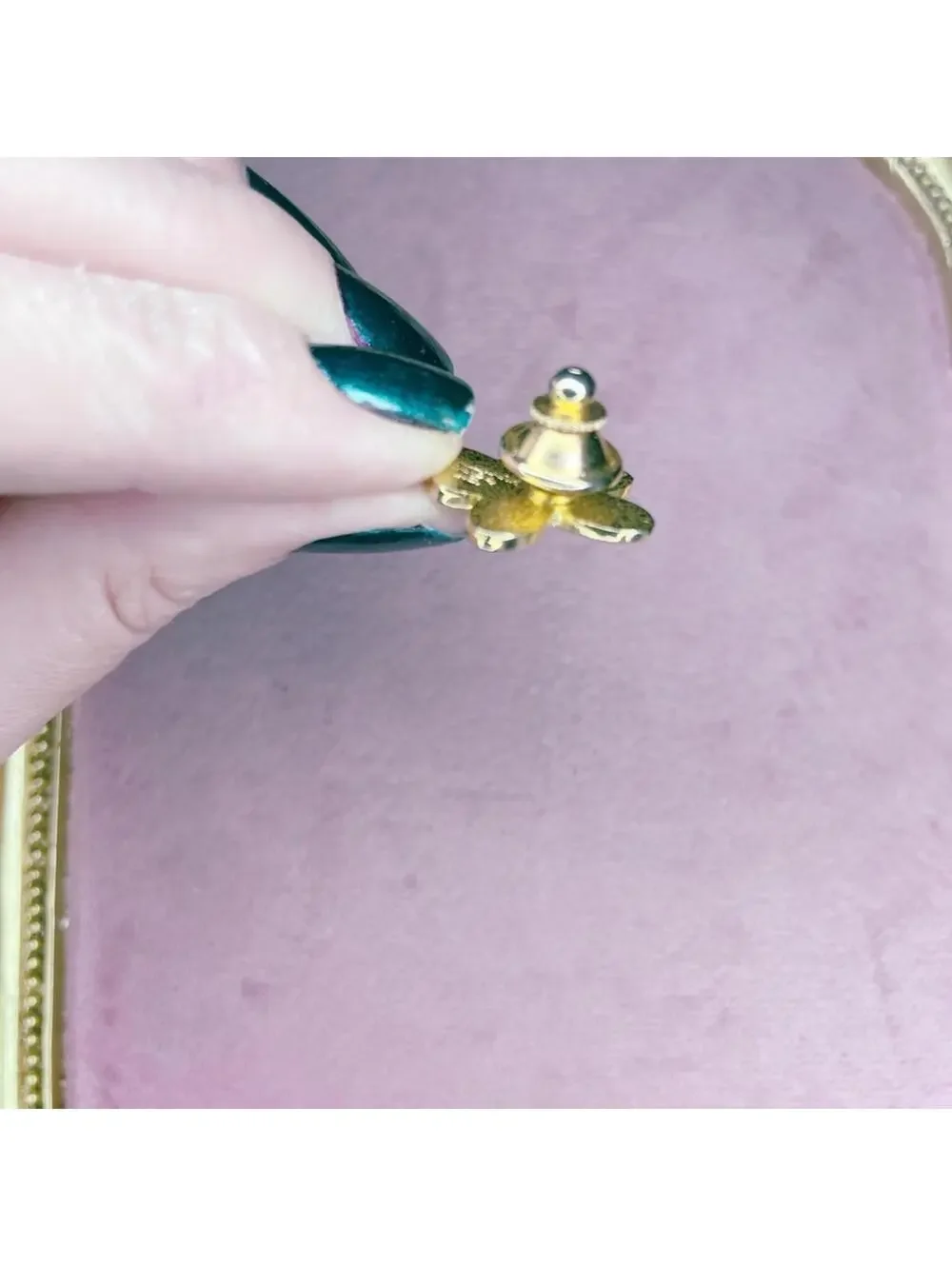 Pink Butterfly Goldtone Lapel Pin